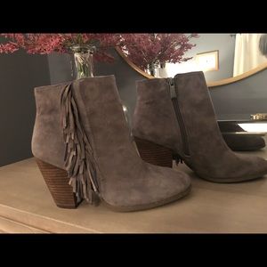 Vince Camuto- Hayzee Gray Suede Ankle Boots